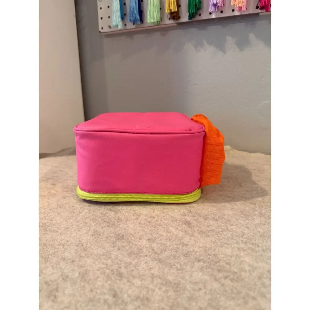 Swig Life Insulated Lunch Bag Hot Pink Neon Stripe Cooler Tote Travel Lunchbox